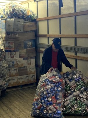 Sean helping load the truck