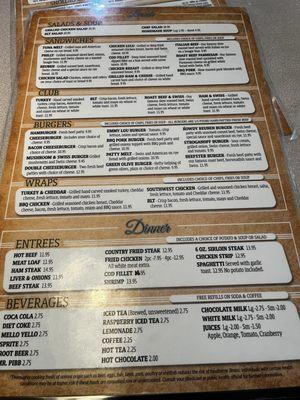 Updated menu