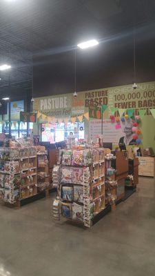 Front of Grocery Store. Plenty of Organic, Health, Vegetarian, Vegan and Dietary based options.