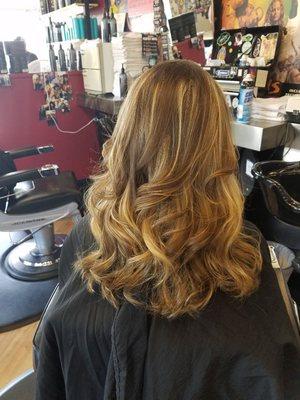 Brown with subtle blonde highlights