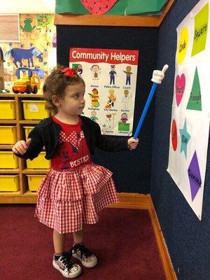 She loves to learn & the school is set up for learning & having fun