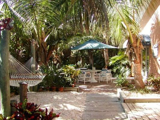 Private tropical garden at the Palms villa