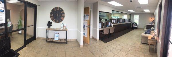 Inside the lobby of our NEWLY renovated Clarkrange Branch!