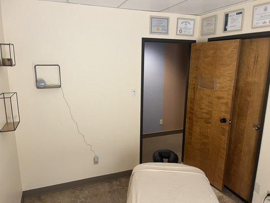 Massage room office space exit