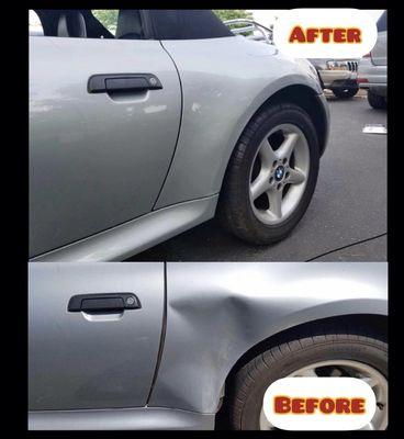 Before and After Results of P.D.R (Paintless Dent Removal)