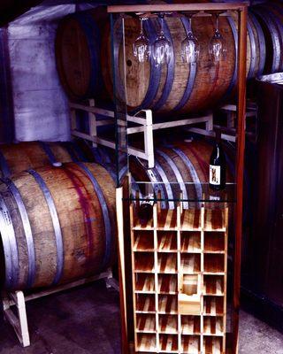 Wine storage tower.