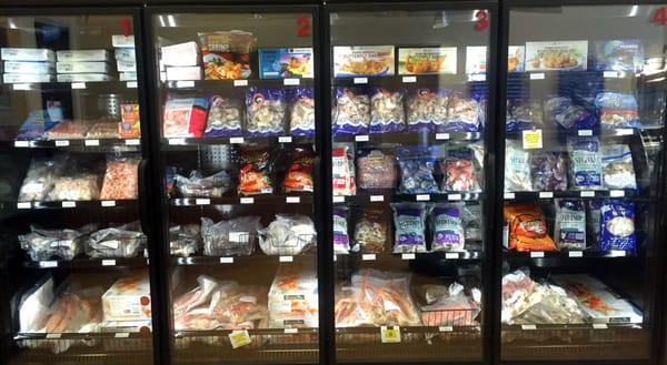 We have a complete list of 325 frozen items, including many types of shrimp. Come check us out for our complete list.