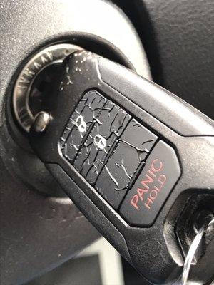 Damaged key fob.