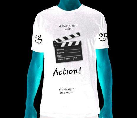 Action! Oc Poet's Animated Graphic Designs on t-shirts