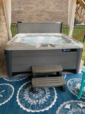 Backyard hot tub