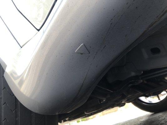 Rocker panel not cleaned or polished.