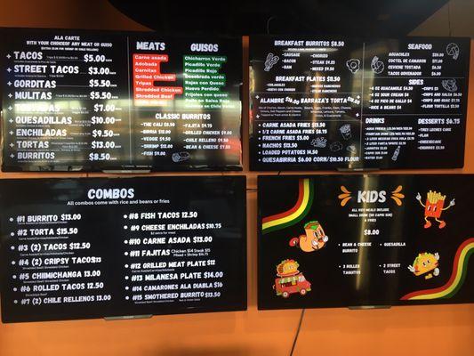 Menu board.