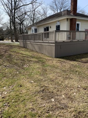 Some custom deck skirting and a fresh coat of stain for the spring