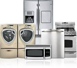 Refrigerators, washers, dryers, dishwashers, stove, oven, range, cooktop, gas grills, garbage disposals and all in home major appliances.