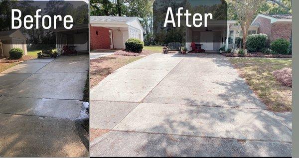 Beautiful before and after pressure washing,