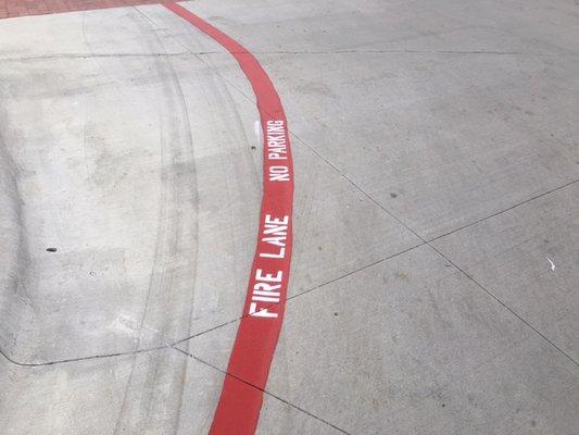 Fire Lane No Parking Stenciling and Striping