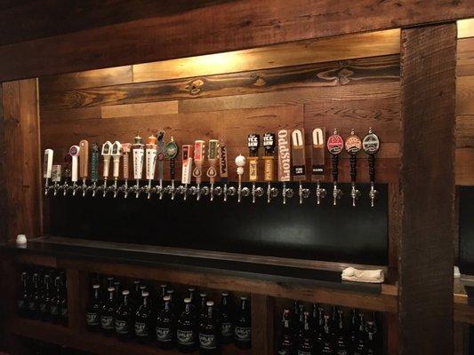 One row of taps