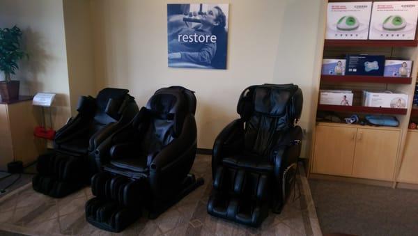 We have 3 different models of massage chairs.