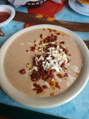 Queso Fundido - Chorizo, refried beans, and cheese. Very good appetizer.