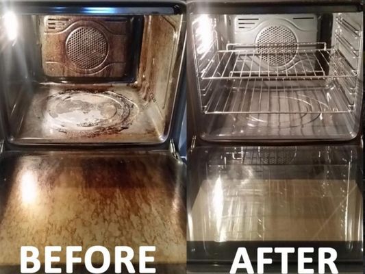 Oven cleaning Before and after