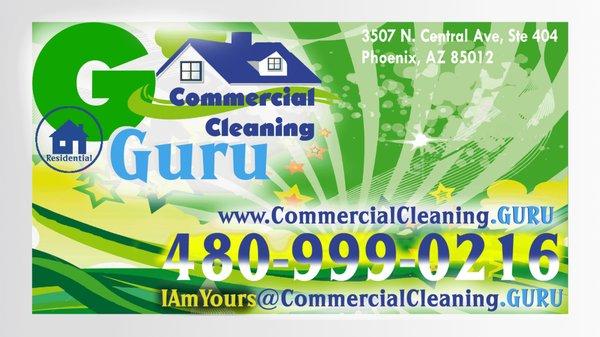 Our Web site is www.CommecialCleaning.Guru - or - Call, 480-999-0216 for the best cleaning prices and a cleaning crew that get the job done.