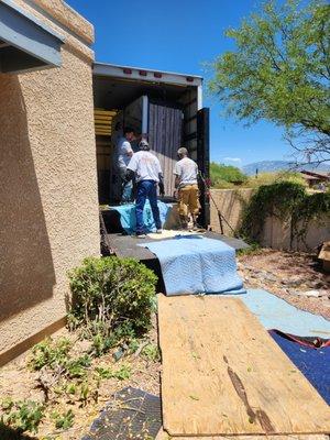 This Is How They had the hot tub loaded and they were trying to figure out how to get it back out.