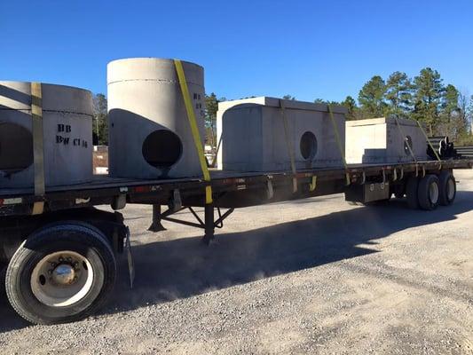 Last load of storm structures heading to a new apartment complex.