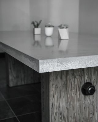 Concrete , wood and steel conference room table