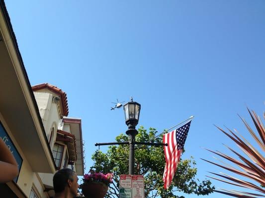 Helicopter leading the 2013 parade.