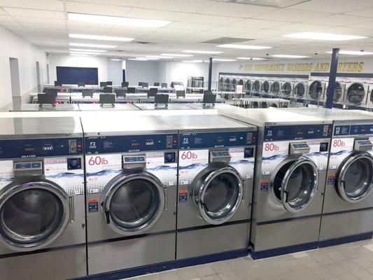 Get done faster with our Express Washers and Dryers.  Super Laundry Express is fully attended, clean and safe.