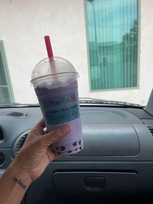 Taro smoothie with extra boba