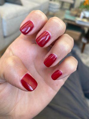 All I wanted was my cuticles cleaned and simple red nails.