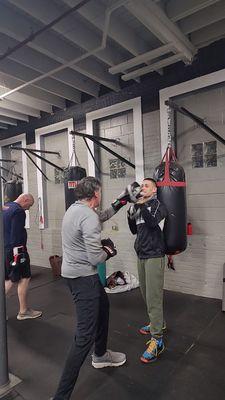 Mitt work for the Rock Steady Boxing Nonantum fighters. 

This is a therapeutic boxing Class for those with Parkinsons.