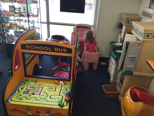 Play area for little ones rocks. They do need to go thru and toss out the broken stuff though.