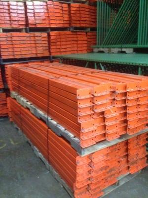 Used Pallet Rack available.  Teardrop Style Uprights, Teardrop Style Beams, Wire Decking