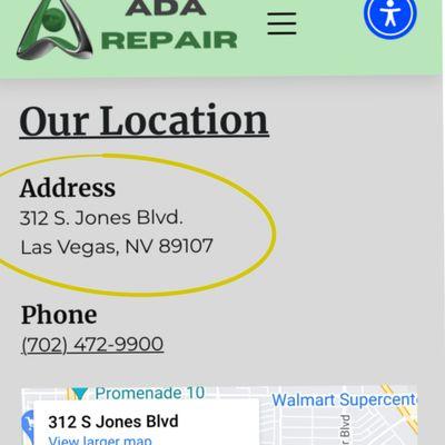 Advertised address... they were in there despite lying about their location.