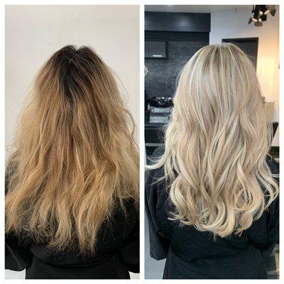 Balayage, cut and blowout