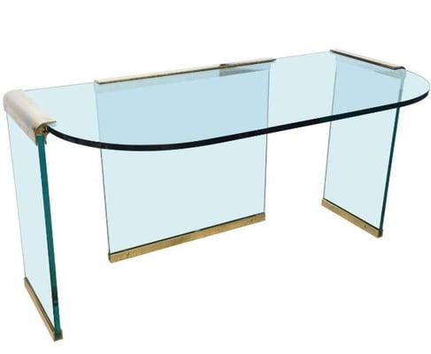 Glass Desk by Leon Rosen