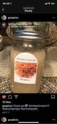 Irish Sea Moss Gel.