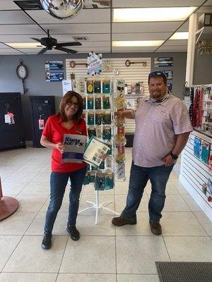 Cameron Bradbeer from Klassy Keys brought in some new displays and Lucky Line Products for the All-County Lock & Key Store!