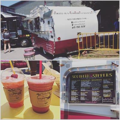 Frozen raspberry lemonade and Tart pomegranate smoothie!!