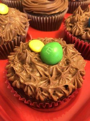 Devils Food Cupcake with chocolate buttercream frosting.