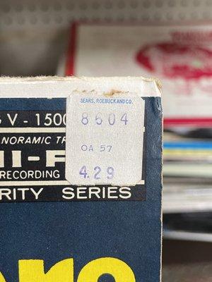 I love finding vintage price tags. This record dates back to the 1950s.