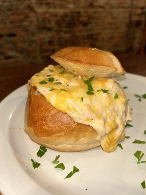 Crab dip in a bread bowl