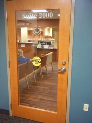 The door to the waiting room