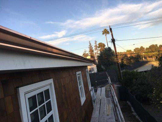 6" K-Gutter in 16 ounce Copper (Santa Monica)