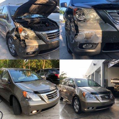 light collision repair on this honda odyssey