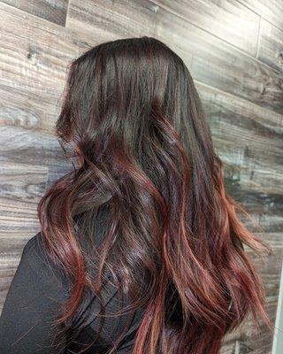 Red low maintenance balayage