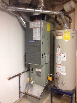 American Standard variable speed gas furnace with a H/P coil.