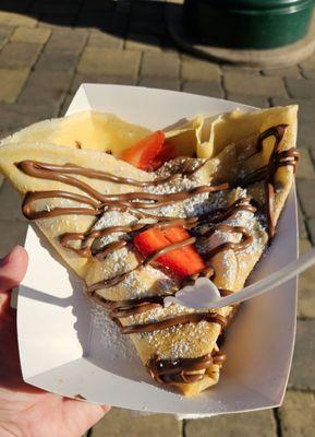 Nutella with bananas and strawberries